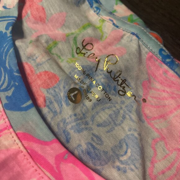 Lilly Pulitzer - Floral Print - Lucious Lions Dress Short Sleeve Large NWOT - Picture 3 of 5